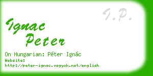 ignac peter business card